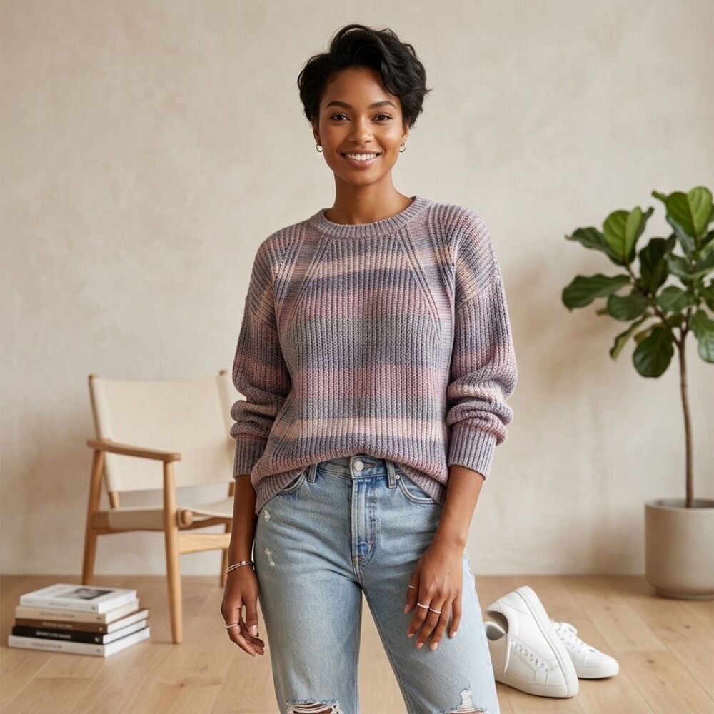 Christopher & Banks Pastel Blended Stripped Sweater Size 0X/XL